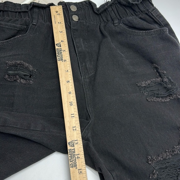 Elite Black Distressed denim Women’s Jeans size XL elastic waist‎ band (E15) - Picture 3 of 11